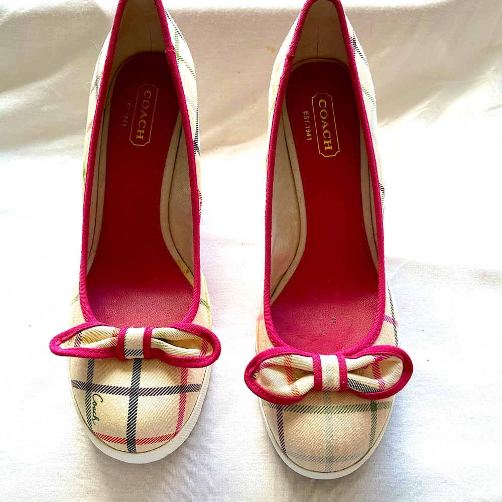 Coach plaid wedges